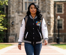 Load image into Gallery viewer, Cool to Be SMart Unisex Heavyweight Letterman Jacket