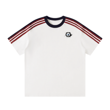 Load image into Gallery viewer, Splash F.L.O.W. Unisex Colorblock Striped T-Shirt