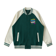 Load image into Gallery viewer, Cool to be SMART Two Tone Raglan Sleeve Varsity Jacket