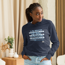 Load image into Gallery viewer, NO EXCUSES v2 Hooded long-sleeve tee