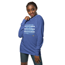 Load image into Gallery viewer, NO EXCUSES v2 Hooded long-sleeve tee