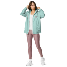 Load image into Gallery viewer, F.L.O.W. Logo Blue Unisex lightweight zip up windbreaker