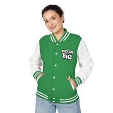 Load image into Gallery viewer, Dream Big Unisex Heavyweight Letterman Jacket
