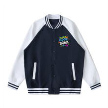 Load image into Gallery viewer, Cool to be SMART Two Tone Raglan Sleeve Varsity Jacket
