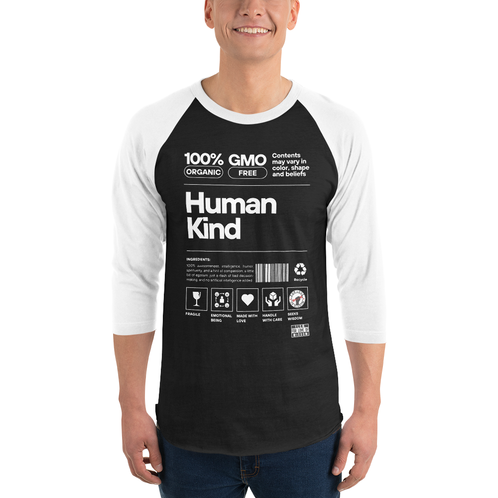 Human KIND ... 3/4 sleeve raglan shirt