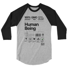 Load image into Gallery viewer, Human Being 3/4 sleeve raglan shirt
