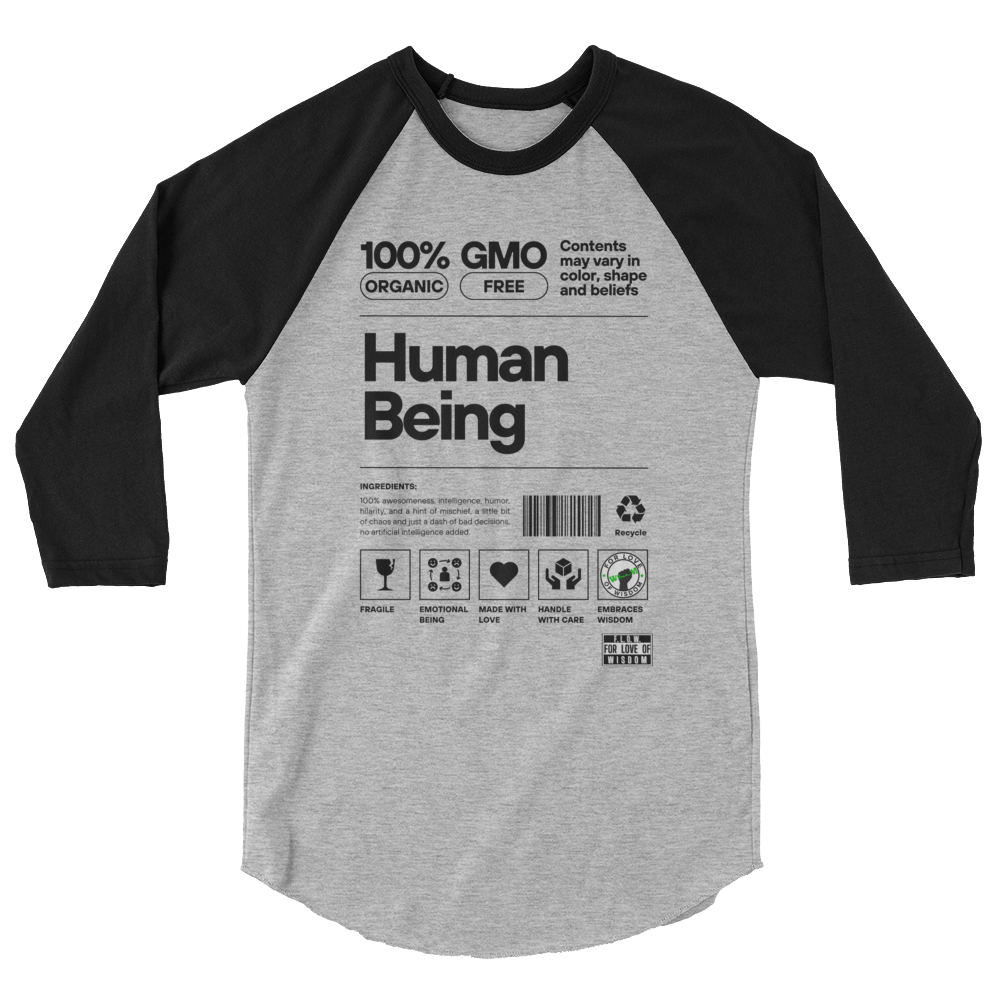 Human Being 3/4 sleeve raglan shirt