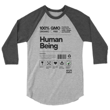 Load image into Gallery viewer, Human Being 3/4 sleeve raglan shirt
