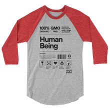 Load image into Gallery viewer, Human Being 3/4 sleeve raglan shirt
