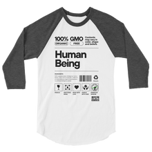 Load image into Gallery viewer, Human Being 3/4 sleeve raglan shirt
