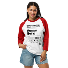 Load image into Gallery viewer, Human Being 3/4 sleeve raglan shirt
