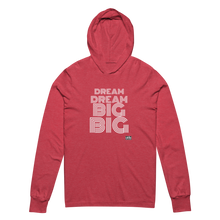 Load image into Gallery viewer, DREAM BIG Hooded long-sleeve tee
