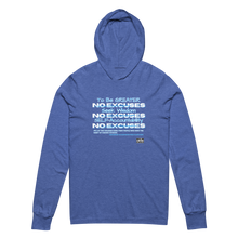 Load image into Gallery viewer, NO EXCUSES v2 Hooded long-sleeve tee
