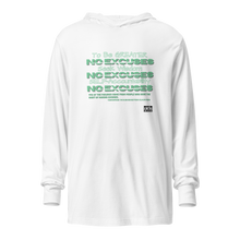 Load image into Gallery viewer, NO EXCUSES v2 Hooded long-sleeve tee
