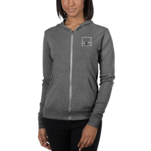 Load image into Gallery viewer, Think Outside the BOX Unisex zip hoodie
